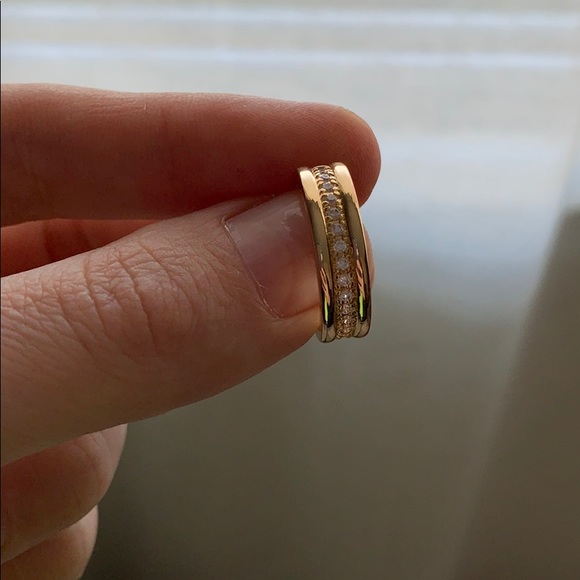 Yellow Gold Plated Ring Women White Sapphire - Picture 7 of 7